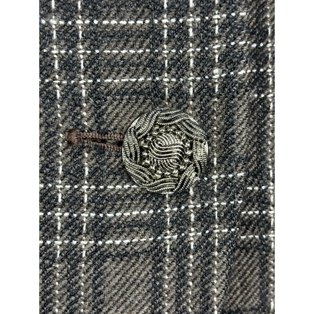 Vintage Wool Plaid Blazer Women's 10 Brown Union Made USA Classic‎ Chic